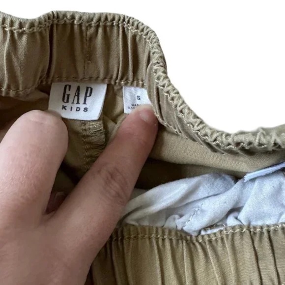 GAP Kids Boys SMALL Easy Pull On Drawstring Everyday Joggers Navy & Khaki - Picture 2 of 3